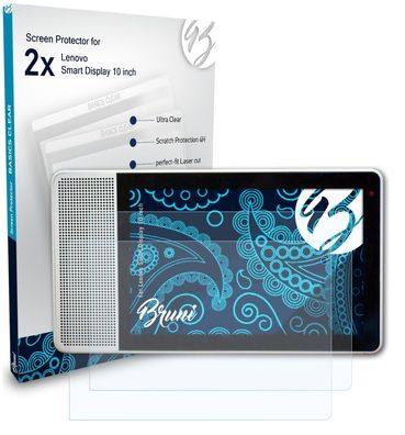 Bruni 2x Schutzfolie kompatibel mit Lenovo Smart Display 10 inch Folie