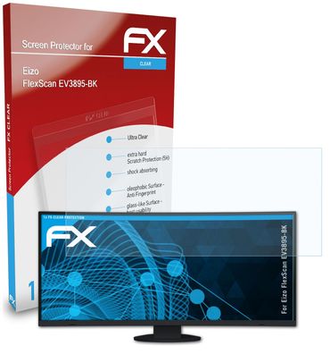 atFoliX Schutzfolie kompatibel mit Eizo FlexScan EV3895-BK Displayschutzfolie klar