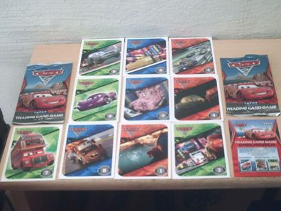 Spielsammelkarten 81 bis 90 aus der Serie Cars 2 von Topps