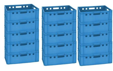 20 Transportboxen Stapelkisten Lagerbehälter E1 60x40 Blau NEU Gastlando 