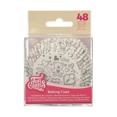 FunCakes Baking Cups - Liebe Doodle - 48 Stk