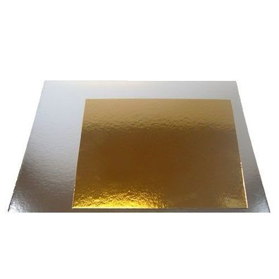Tortenplatte quadratisch 20 x 20cm 1mm stark gold/ silber