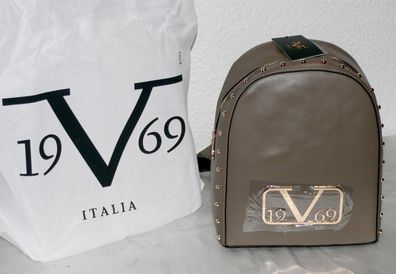 Versace VI20AI0025 Zainetto 19.69 Italia Damen Leder Rucksack Tasche Braun Gold