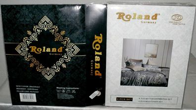 Roland 34617 Bettwäsche 200x220 4TLG. Bettdeckenbezug Set Blumen & Ornament N6