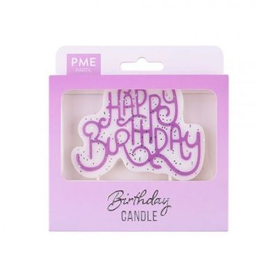 PME Funkelnde Geburtstagskerze rosa - Happy Birthday