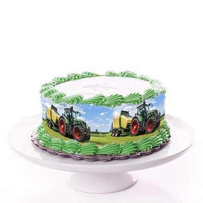 Tortenband Traktor essbar - 4 Stück á 24cm x 5cm