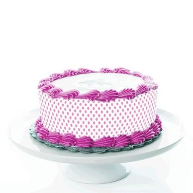 Tortenband rosa Pünktchen essbar - 4 Stück á 24cm x 5cm