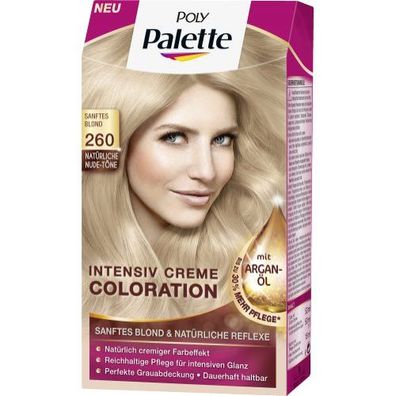 Poly Palette Intensiv Creme Coloration 260 sanftes blond ( 165 ml) 3 -er Pack