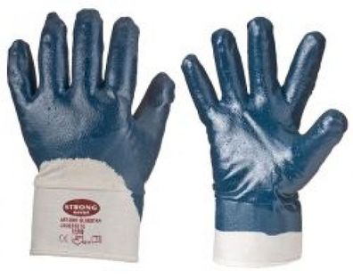 0563 Baugewerbe Blauer Nitril Handschuhe Stulpe 1-144 Paar Bauhandschuh Gr.10,11 EN38