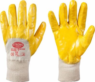 Gelber Nitril Handschuh 1-144 Paar Arbeitshandschuh 8,9,10 gelb EN388 Günstig - Hand