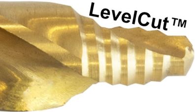 TIN Metallbohrer Stufenspitze LevelCut Step-Tech Satz 19 tlg 1-10mm Kassette Neuheit