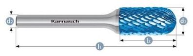WRC Hartmetall Frässtift Zahnung HP 3 Schaft-3-6mm Zylindrisch blank oder Blue Tec