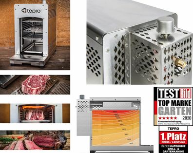 Tepro 3184 Toronto Oberhitze Gas Steak Grill 800°C 3KW 50mbar 218,31 g/ h Edelsta