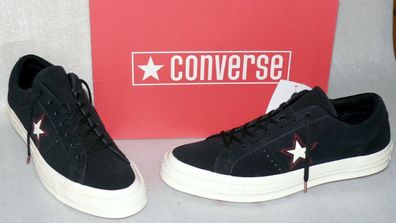 Converse 163193C ONE STAR OX Suede Leder Schuhe Sneaker Boots 45 46 Black Egret