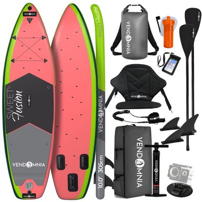 SUP Stand Up Paddle 305 cm Surf Board mit Sitz aufblasbar Paddling Paddelboard