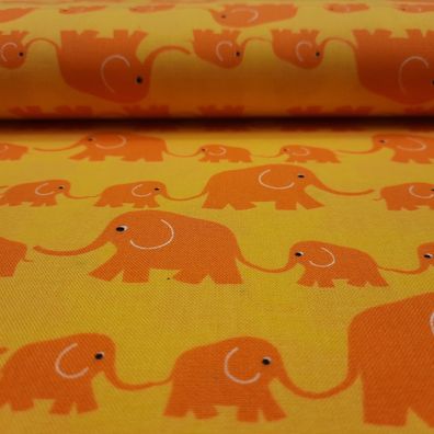 Webstoff "Elefanten" gelb/ orange