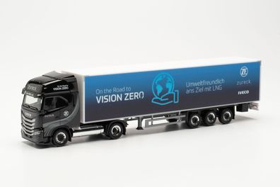 Herpa 948388 - Iveco S-Way LNG Koffer-Sattelzug - Zureck/ Vision Zero. 1:87