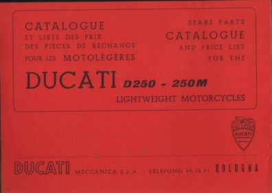 Ersatzteilliste Ducati D250 / 250M Diana, Motorrad, Oldtimer, Klassiker