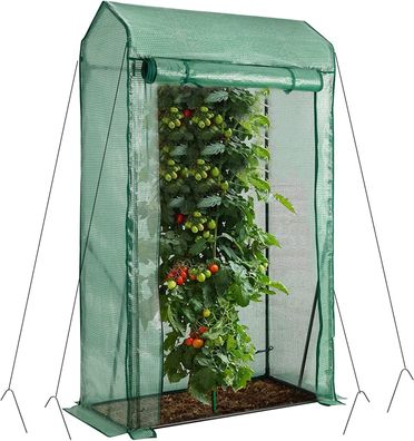 Gewächshaus für Tomaten, 100x50x170cm, Foliengewächshaus mit PE Gitterfolie