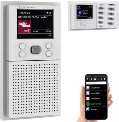 VR-Radio Unterputzradio Unterputz-WLAN-Internetradio mit Bluetooth & Farbdisplay, DSP