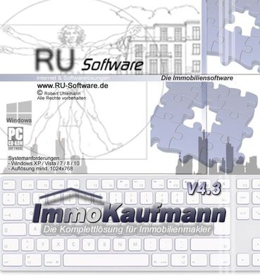 ImmoKaufmann, Software für Immobilienmakler, Expose, Rechnung, PDF, Termine, Suche