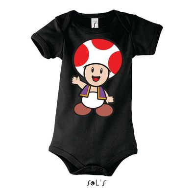 Blondie & Brownie Baby Strampler Body Shirt Toad Super Mario Yoshi Mushroom
