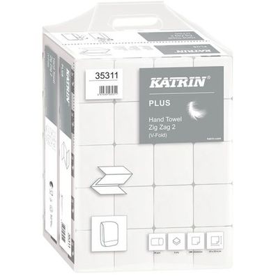 Katrin Plus Handtuchpapier Hochweiß 2-lagig ZZ/ V-Falz 4000 Blatt