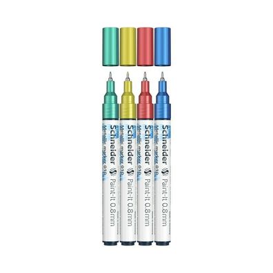Schneider Metallicmarker Paint-It 0.8 mm 4er-Set blau, rot, gelb, grün
