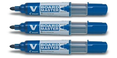 Pilot Tafelmarker V Boardmaster Begreen 3er Set blau