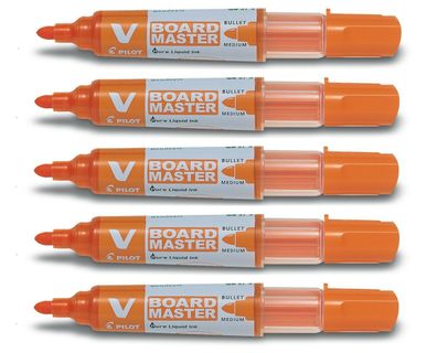 Pilot Tafelmarker V Boardmaster Begreen 5er Set Orange