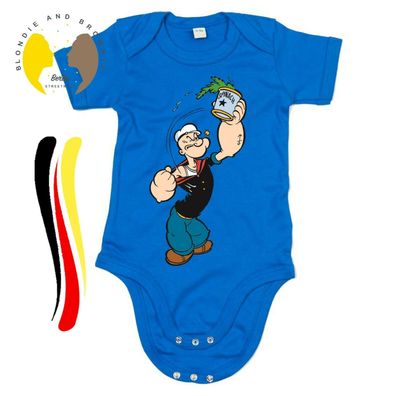 Blondie & Brownie Baby Kinder Strampler Body Shirt Popeye der Seemann Cartoon