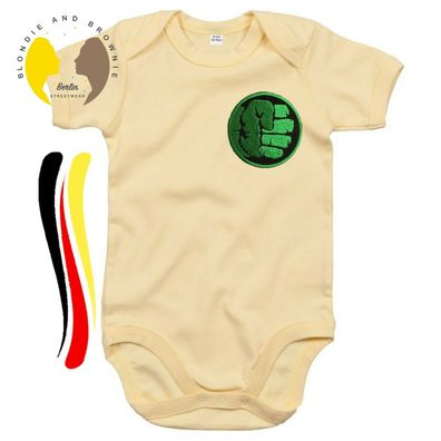 Blondie & Brownie Baby Kinder Fun Strampler Body Shirt Hulk Faust Patch Stick