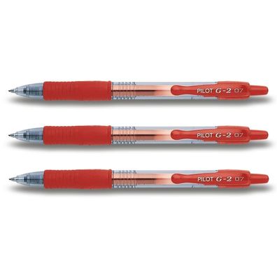 Pilot G2-07 Gelschreiber rot - 3er-Set