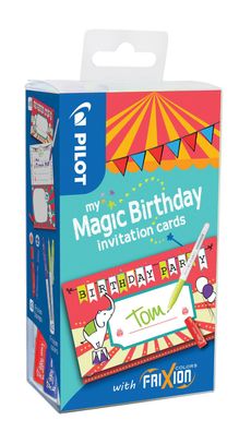 Pilot my Magic Birthday Cards "ZIRKUS" Set mit FriXion Color Stift und Stempel
