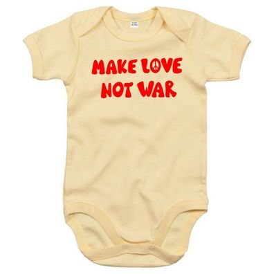 Blondie & Brownie Baby Strampler Body Shirt Make Love Not War Peace Welt Frieden