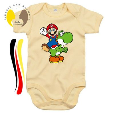 Blondie & Brownie Baby Strampler Body Shirt Mario und Yoshi Nintendo Luigi Super