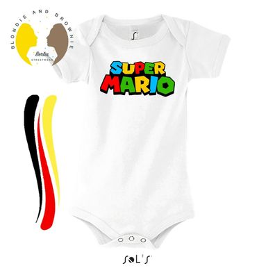 Blondie & Brownie Baby Strampler Body Shirt Super Mario Nintendo SNES NES Luigi