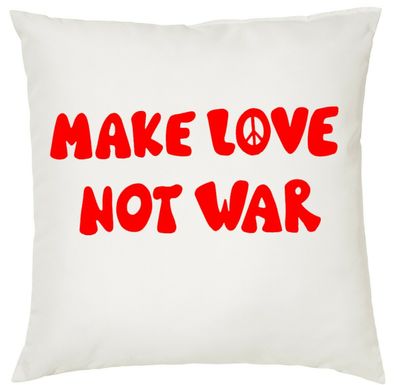 Blondie & Brownie Couch Bett Kissen Füllung Make Love Not War Peace Welt Frieden
