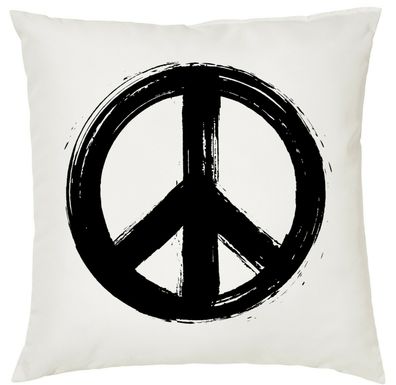 Blondie & Brownie Couch Bett Kissen Füllung Peace Sign No War Zen Yoga Achtsam