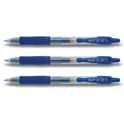 Pilot G2-07 Gelschreiber 3er Set blau