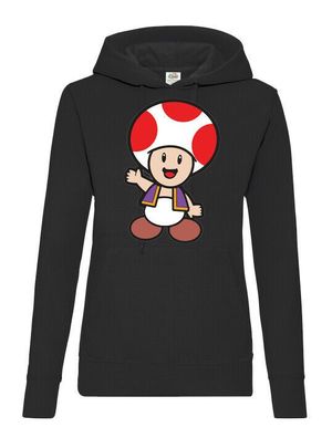 Blondie & Brownie Damen Hoodie Kapuze Pullover Toad Luigi Nintendo Mario Pilz