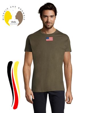 Blondie & Brownie Herren USA Amerika Army Shirt Print Nato Peace War Selenskyj