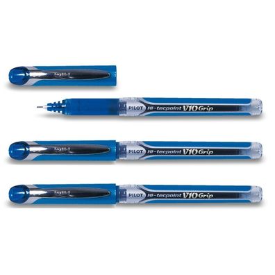 Pilot Hi-Tecpoint V10 Grip Tintenroller 3er Set blau