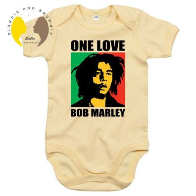 Blondie & Brownie Fun Baby Strampler Body Shirt One Love Bob Marley Weed Smoke