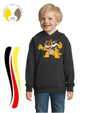 Blondie & Brownie Kinder Hoodie Kapuzen Pullover Bowser Yoshi Mario Super Luigi
