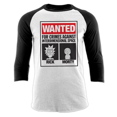 Rick and Morty - Wanted Poster Baseball Shirt (Unisex)