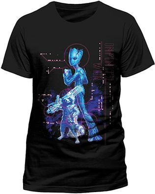 Avengers Infinity War Neon Groot and Rocket T-Shirt (Unisex)