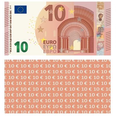 100X 10 Euro Premium Spielgeldscheine 94x47mm Banknoten Geldschein Money 75%