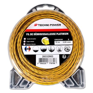 15m Universal Freischneider Nylon-Faden Platinium 3mm