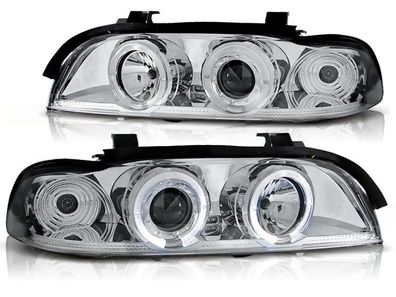 Scheinwerfer Dual Halo Felgen BMW E39 09 95-05 03 ANGEL EYES CHROME